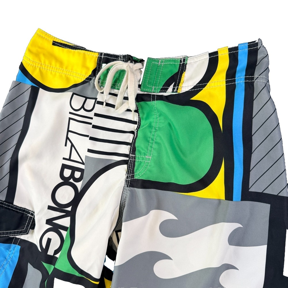 Billabong Board Shorts Mens 31x11 Multicolor Abstract AOP‎ Beach Surfing Y2K